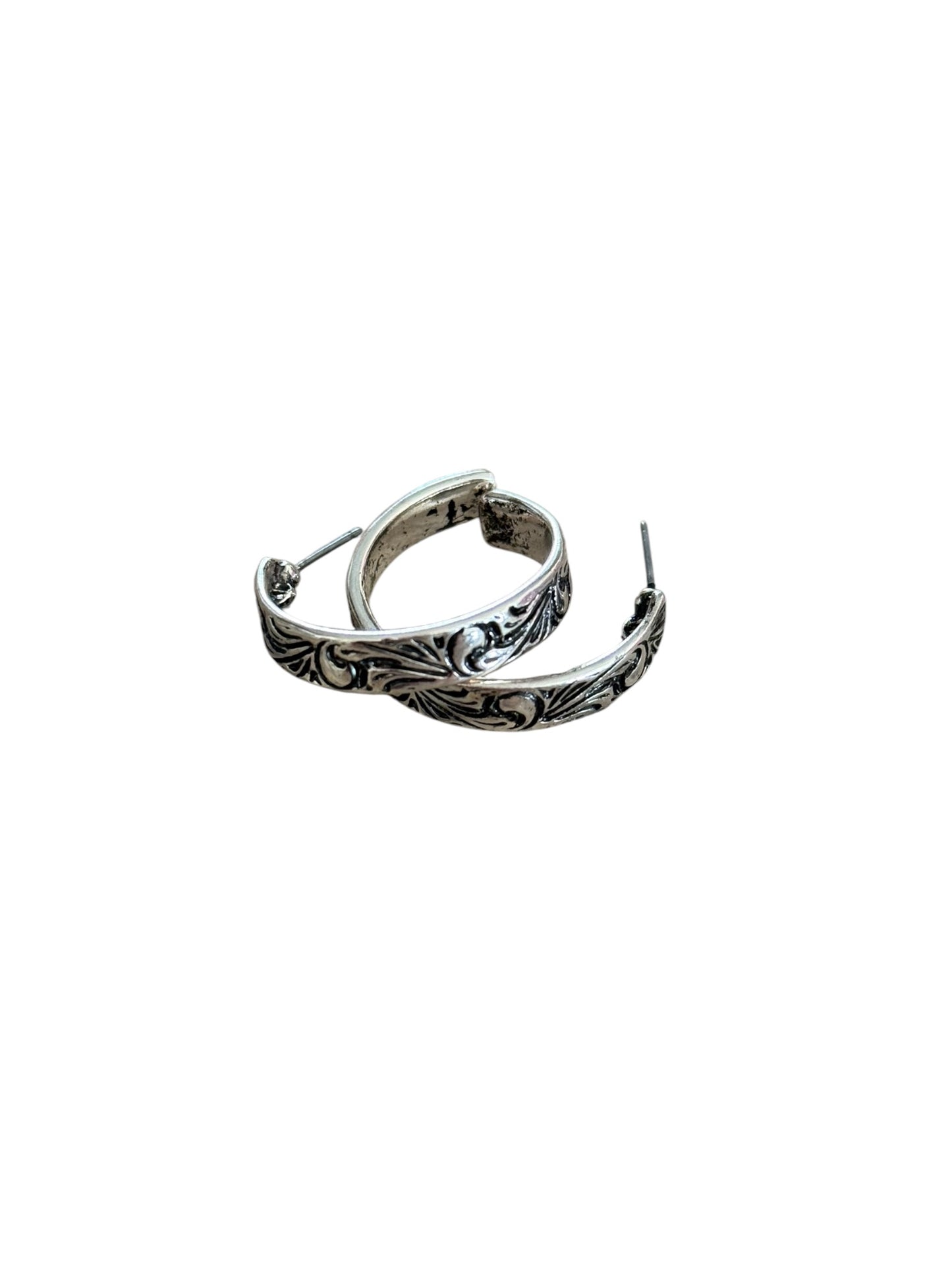 Tooled Small Hoop Earrings