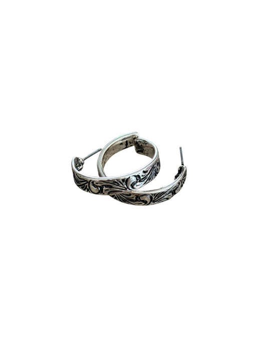 Tooled Small Hoop Earrings