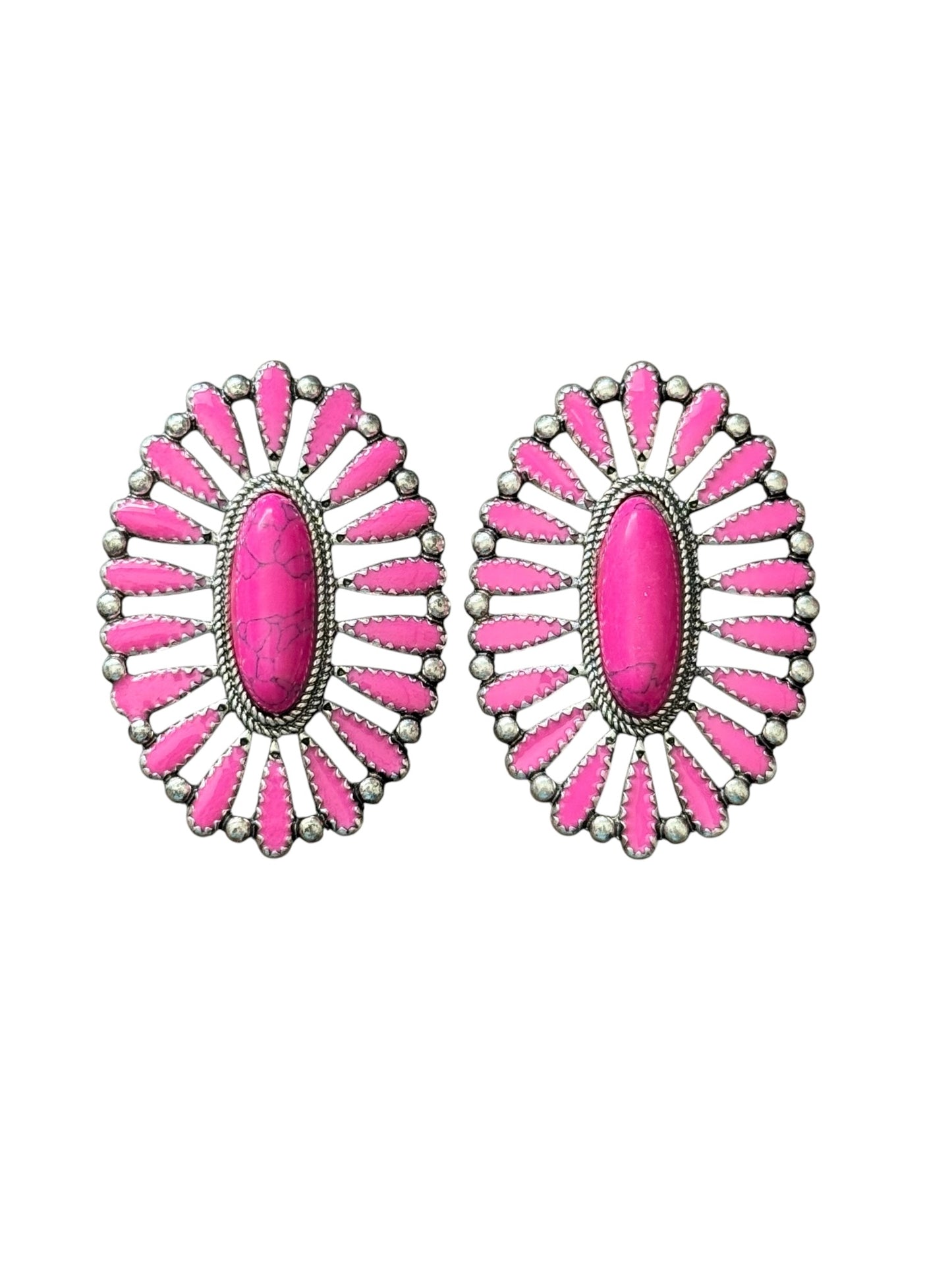 Pink Cluster Earrings