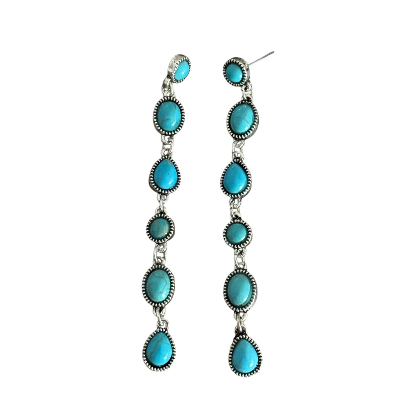 Long Turquoise Drop Earrings