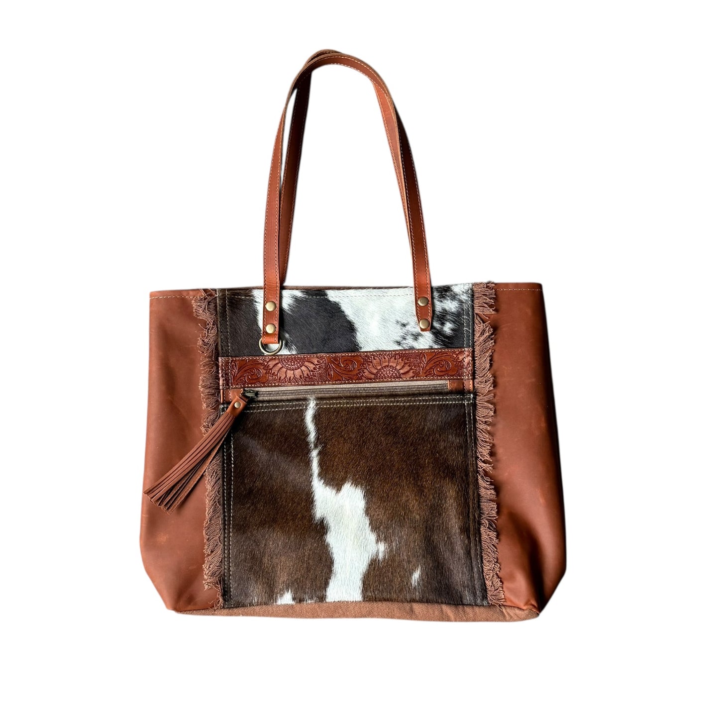 Cowhide Sunflower Tote