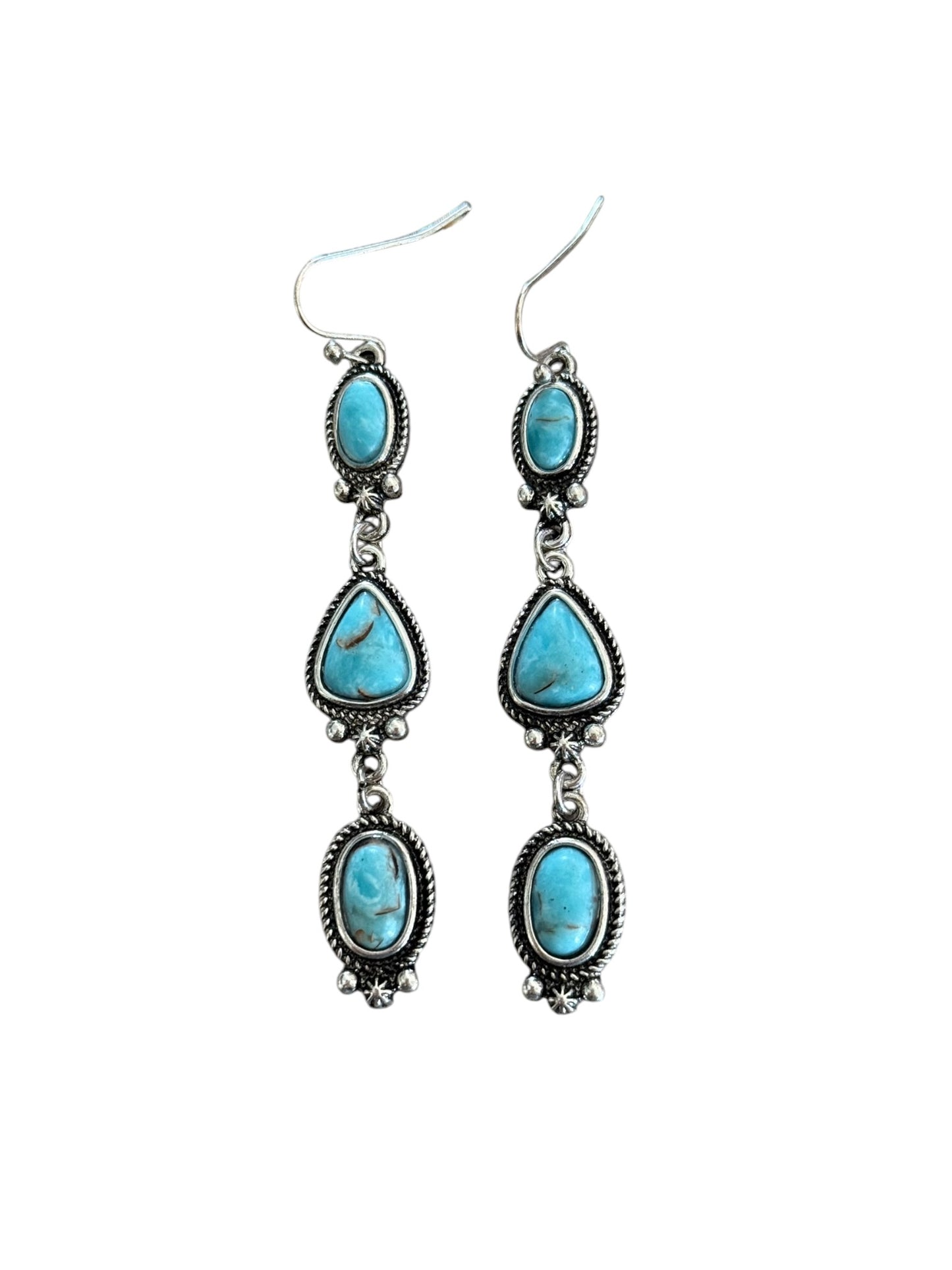 Turquoise Triple Drop Earrings