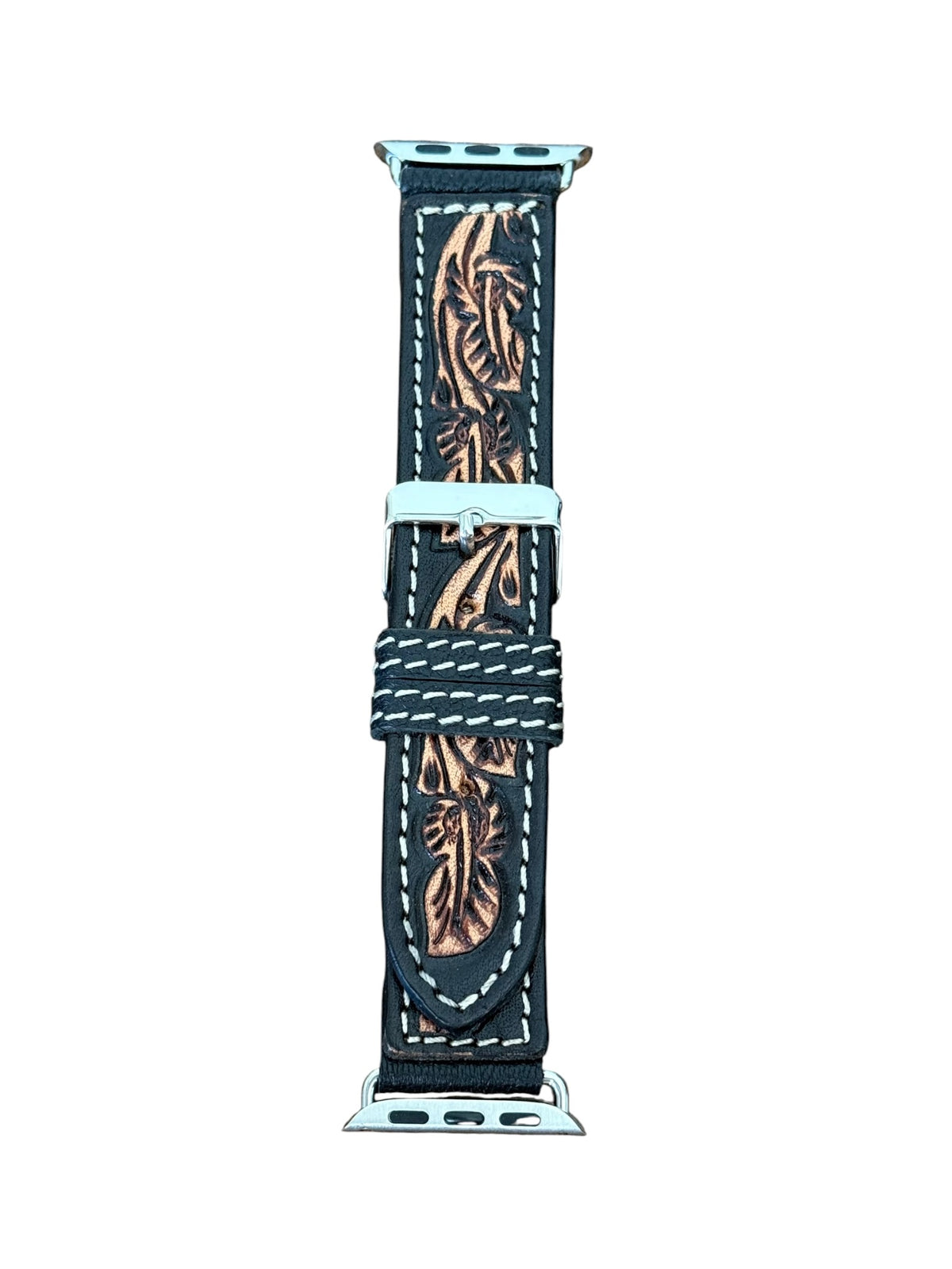Tooled Black & Brown Apple Watchband