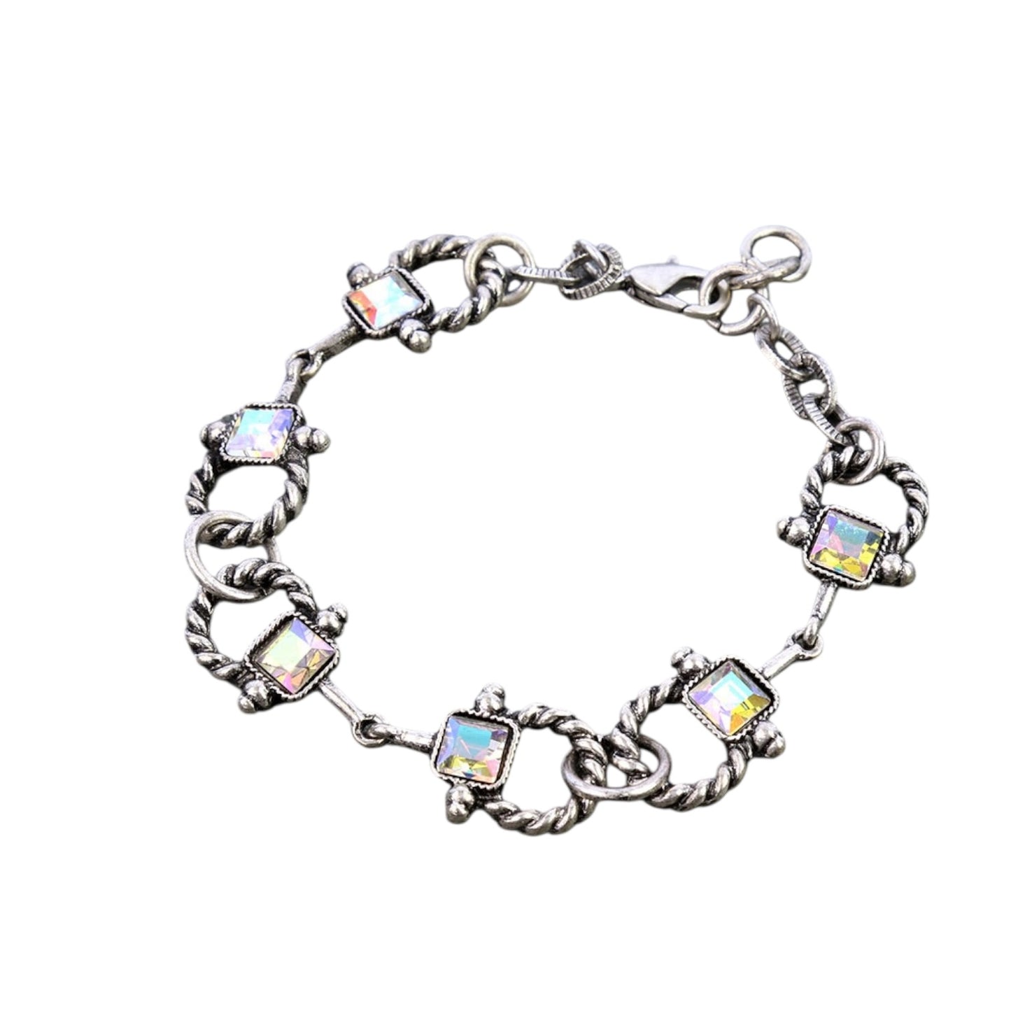 Rope Snaffle Bit Crystal Bracelet