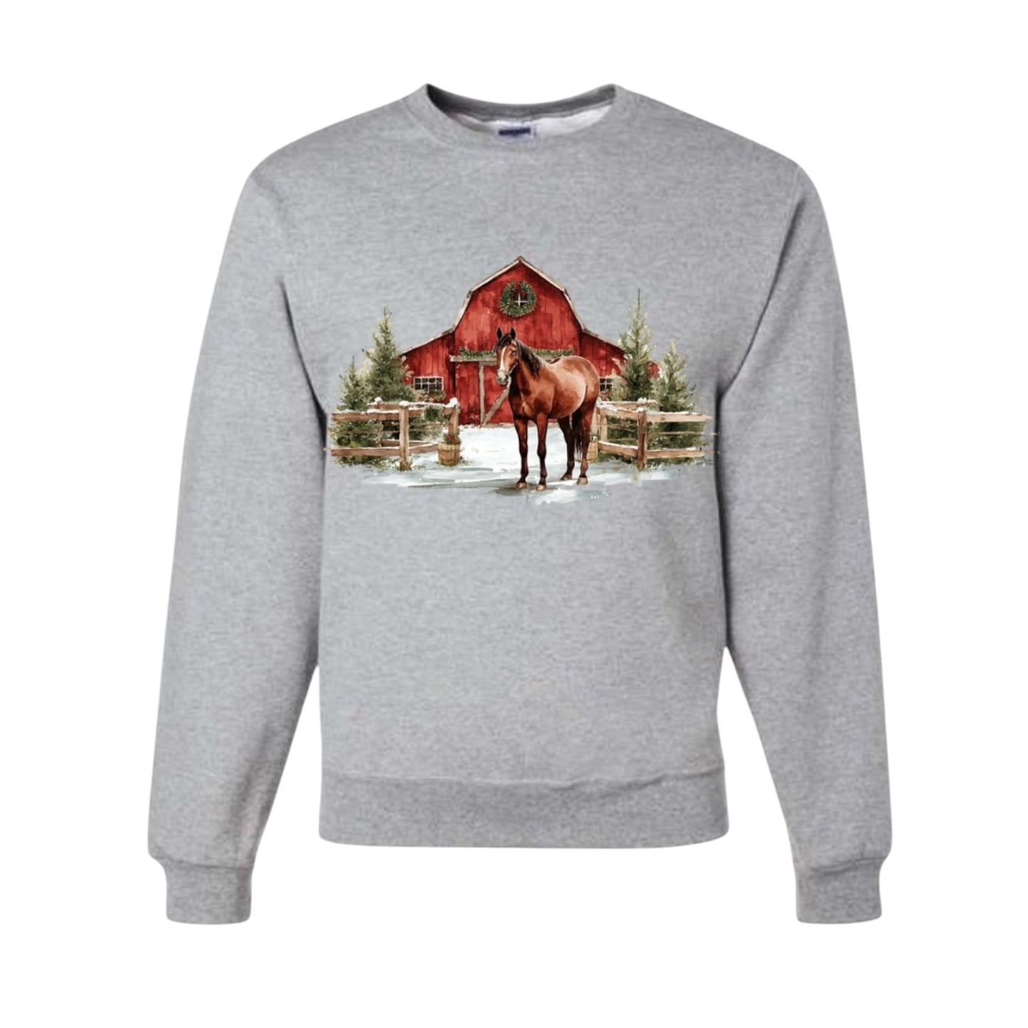 Red Barn Horse Christmas Crewneck • PRE ORDER •