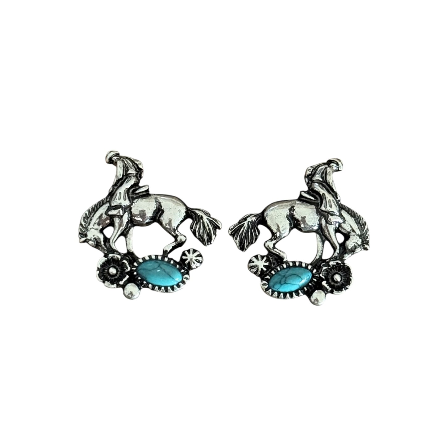 Turquoise Bronc Earrings