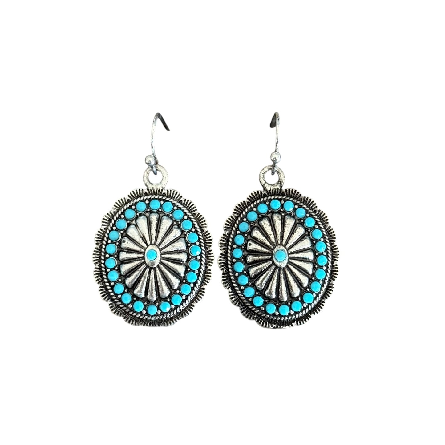 Turquoise Concho Earrings