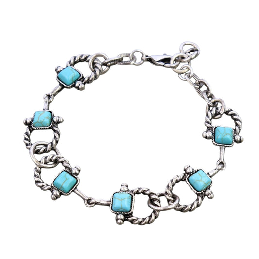 Turquoise Rope Snaffle Bit Bracelet