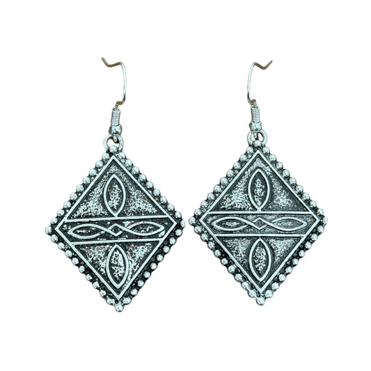 Silver Bootstitch Earrings