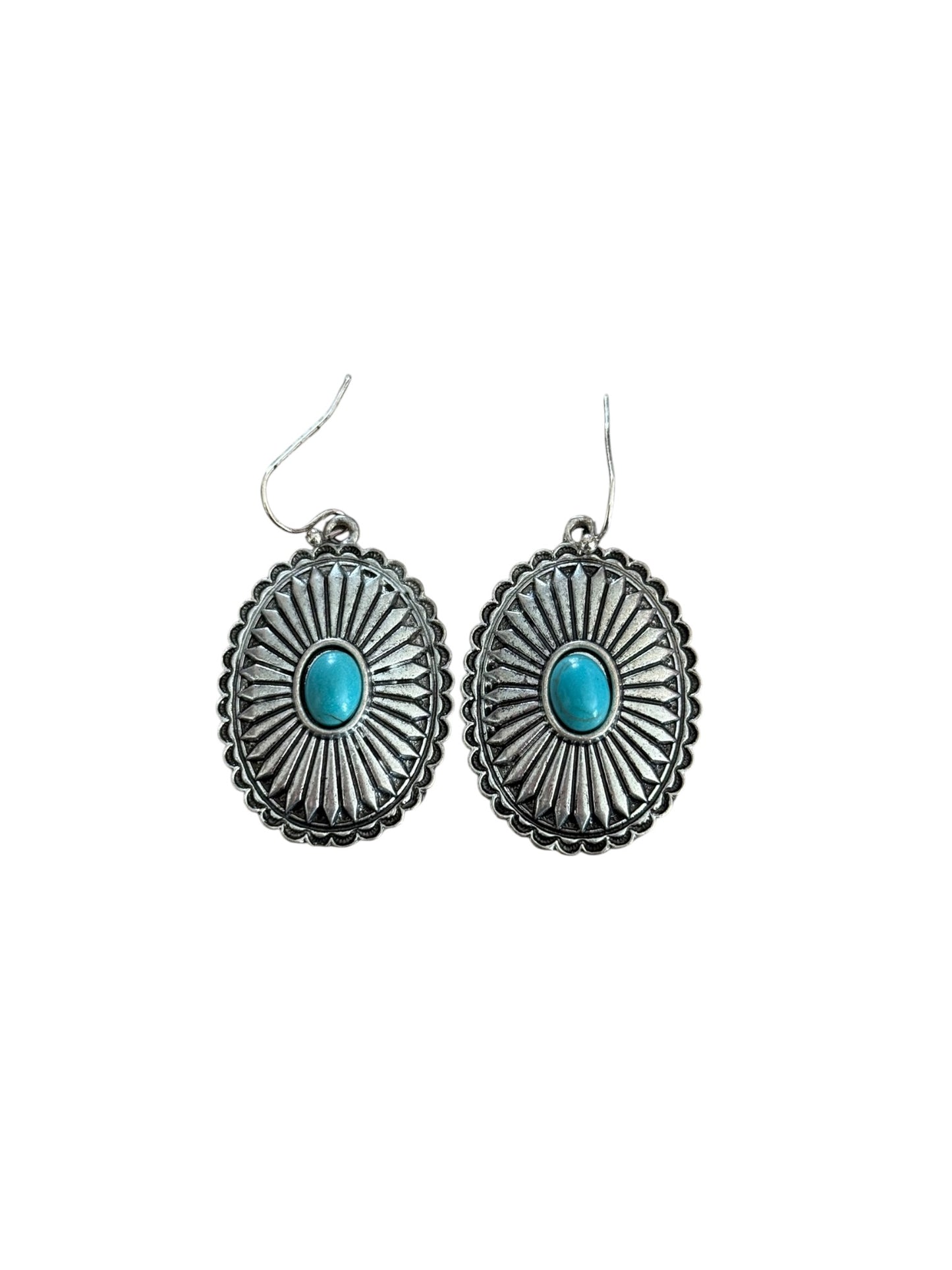 Turquoise Concho Earrings