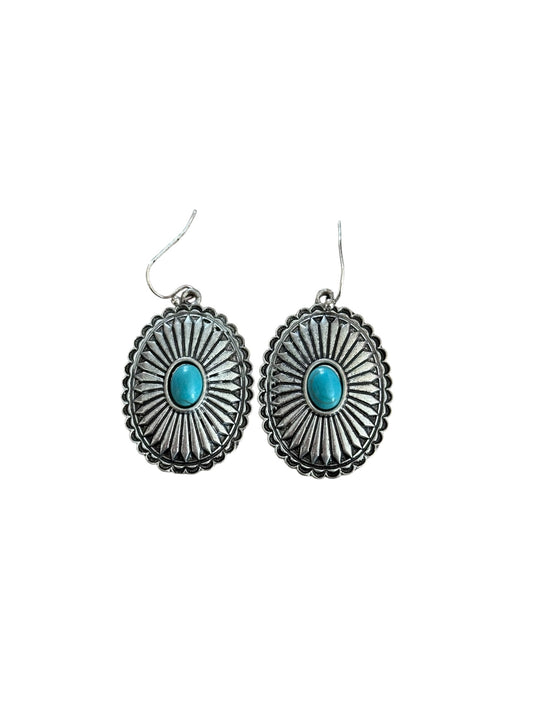 Turquoise Concho Earrings
