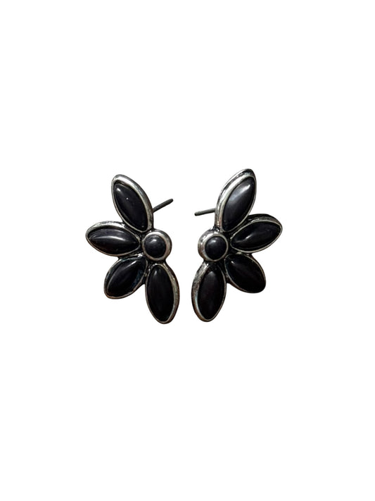 Black Half Cluster Earrings
