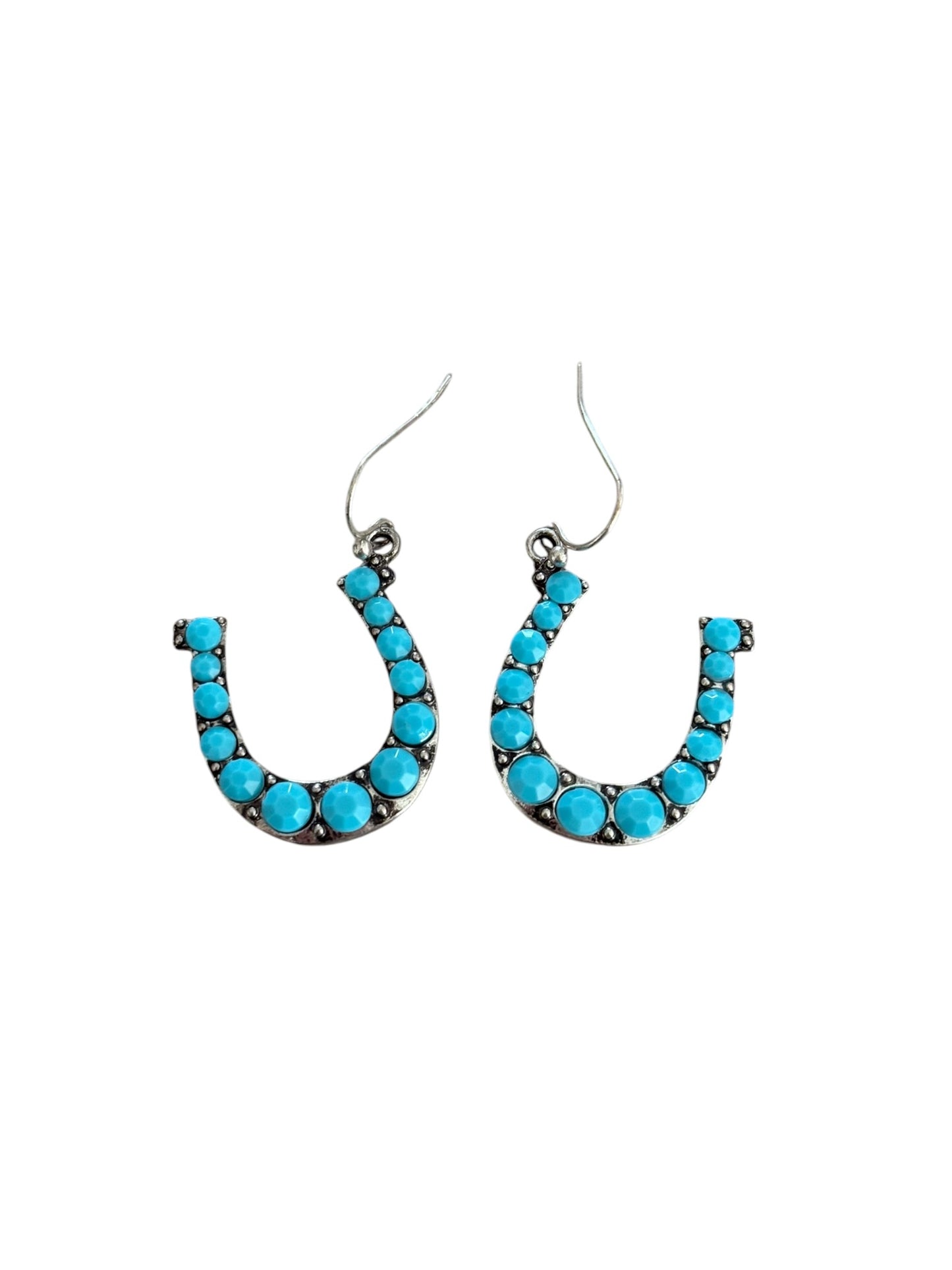 Turquoise Horseshoe Dangle Earrings