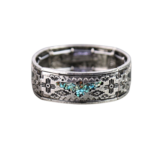 Thunderbird Turquoise Chip Stretch Bracelet