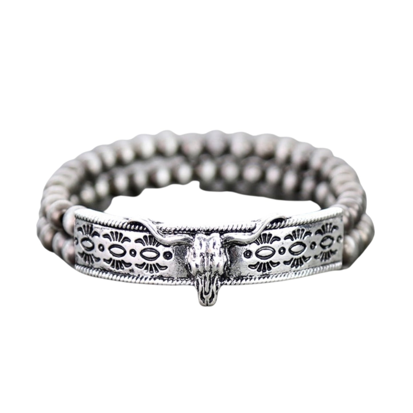 Longhorn Navajo Pearl Stretch Bracelet