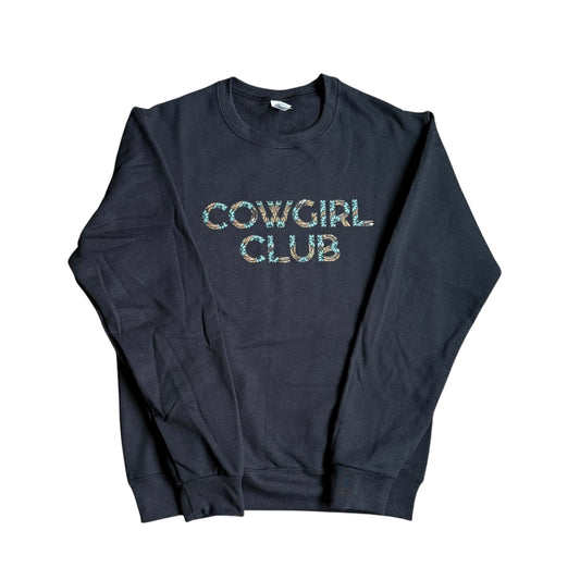 Cowgirl Club Black Crewneck