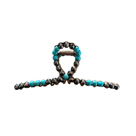 Copper & Turquoise Navajo Pearl Claw Clip