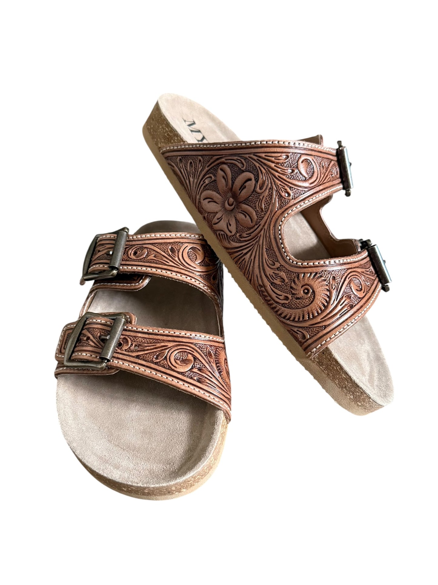 Tooled Floral Sandals