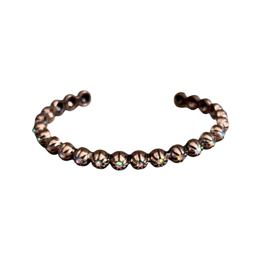 Copper Crystal Dot Cuff Bracelet