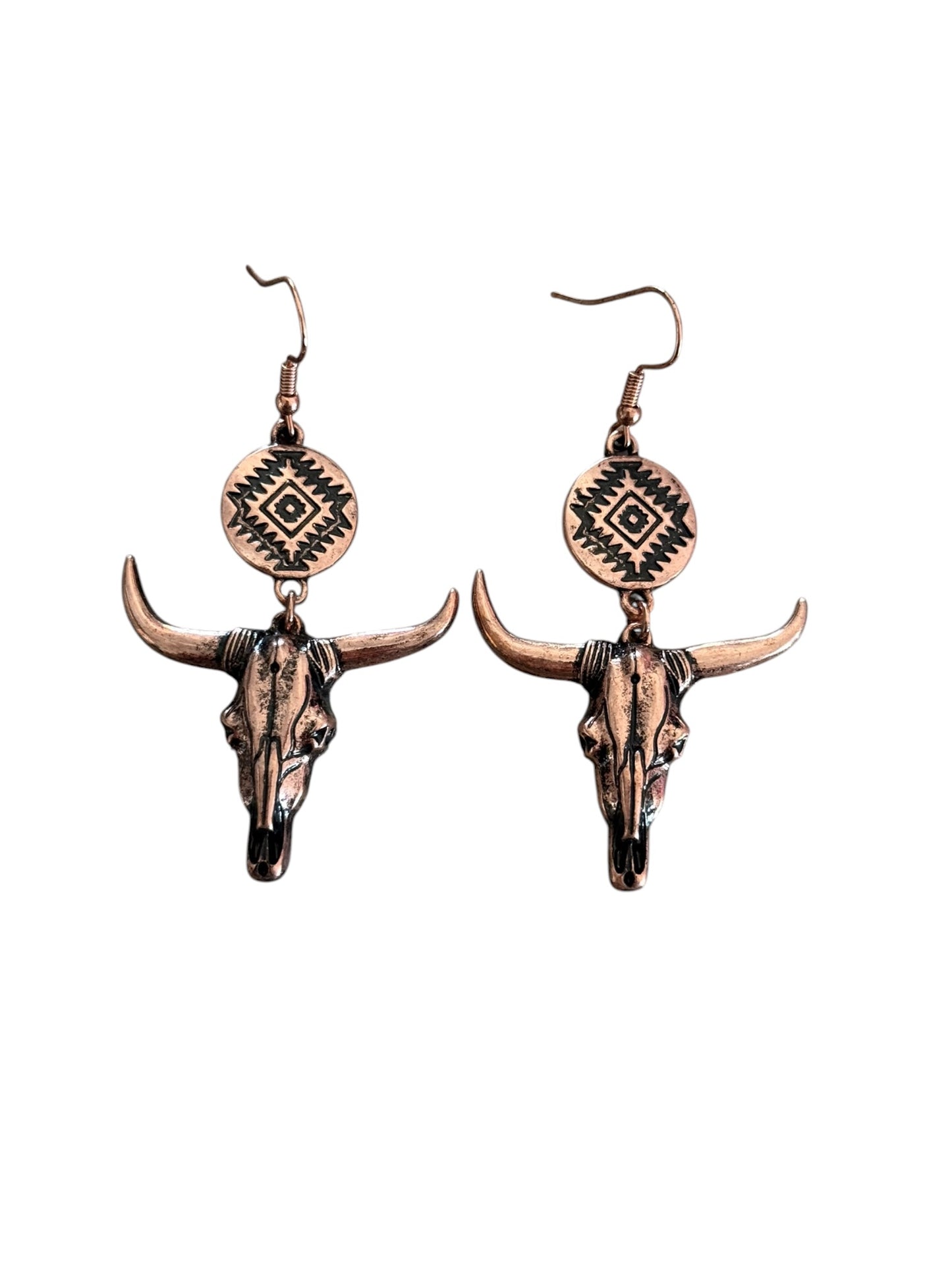 Copper Longhorn Earrings