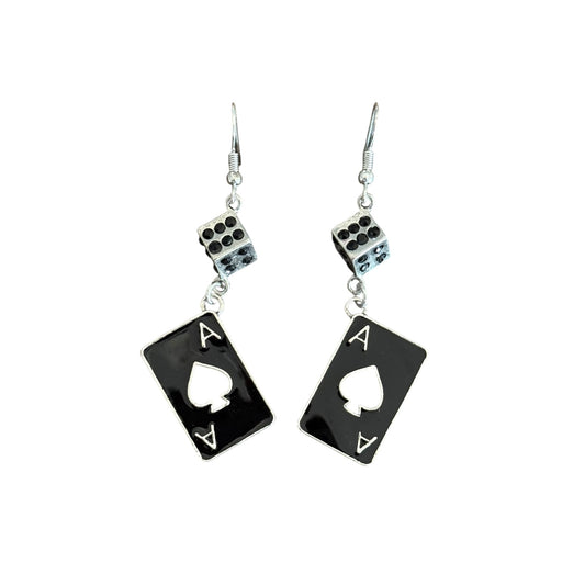 Black Aces Dice Earrings