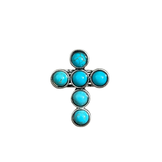 Turquoise Cross Cuff Ring