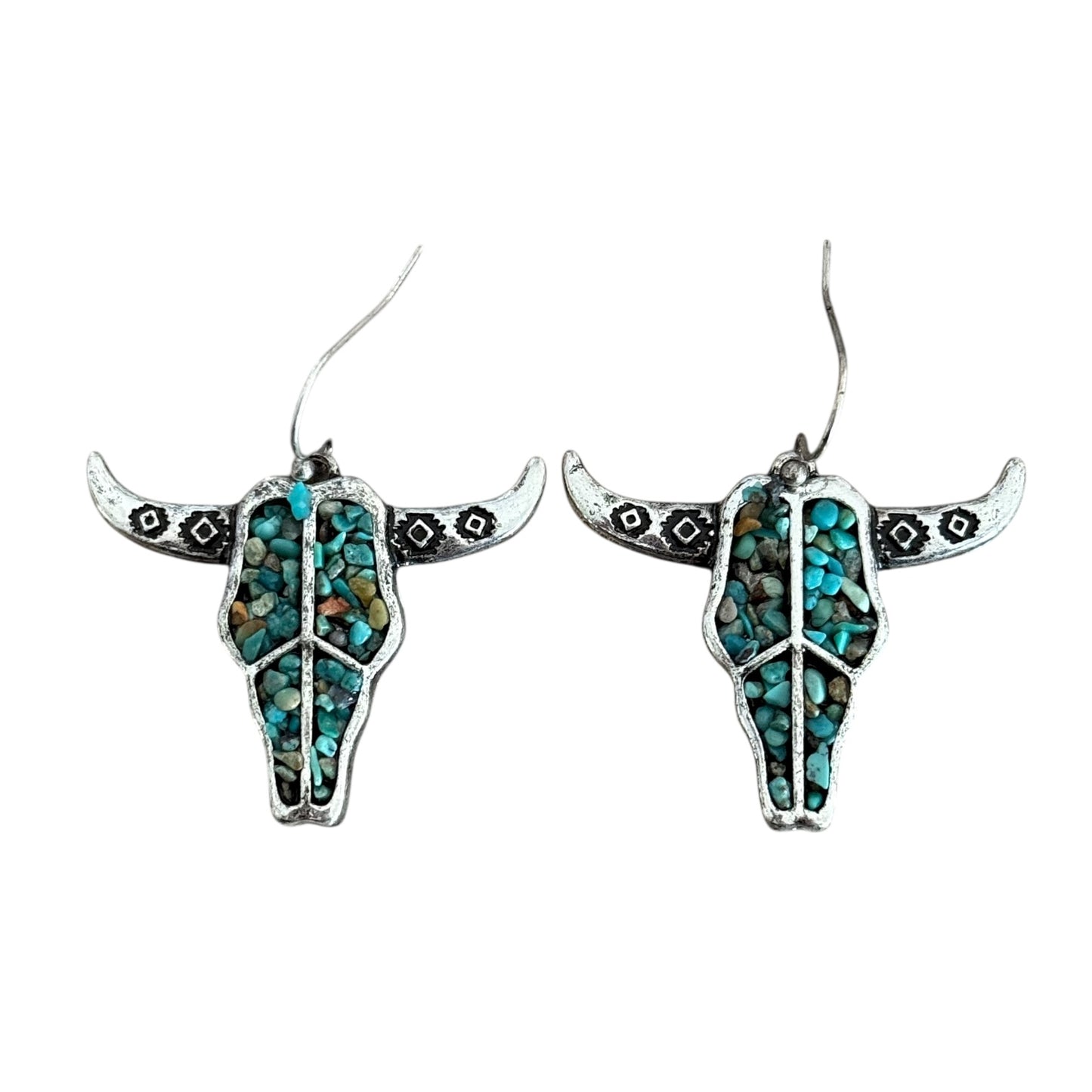 Longhorn Turquoise Chip Earrings