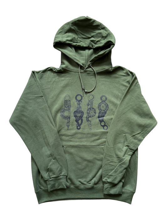 Tooled Bits Olive Hoodie
