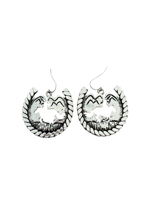 Horseshoe Cutout Large Earrings