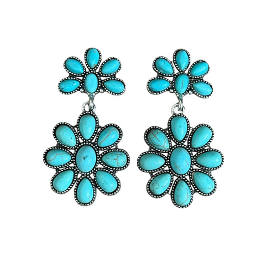 Turquoise Cluster Earrings