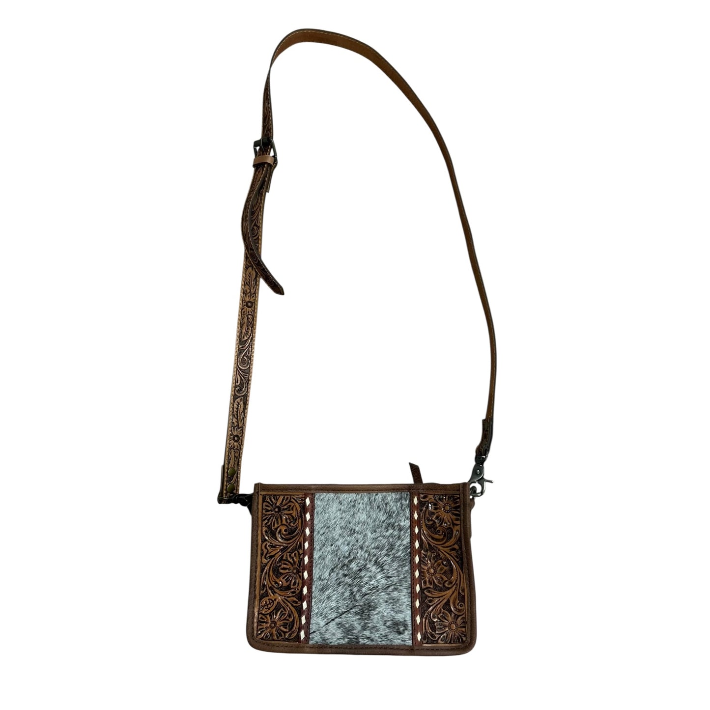 Tooled Buckstitch Cowhide Purse