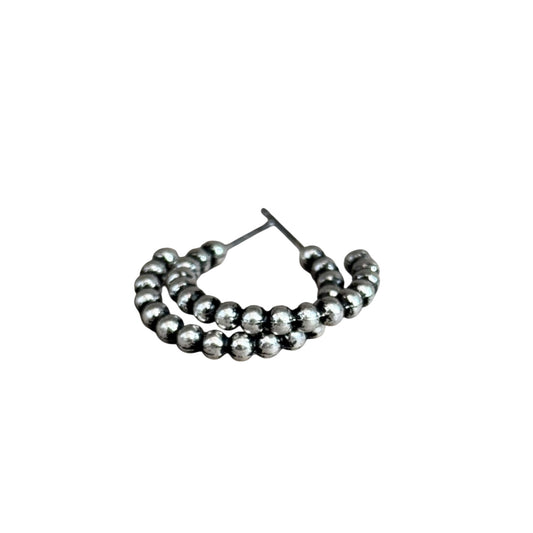 Small Silver Bubble Hoop Earrings
