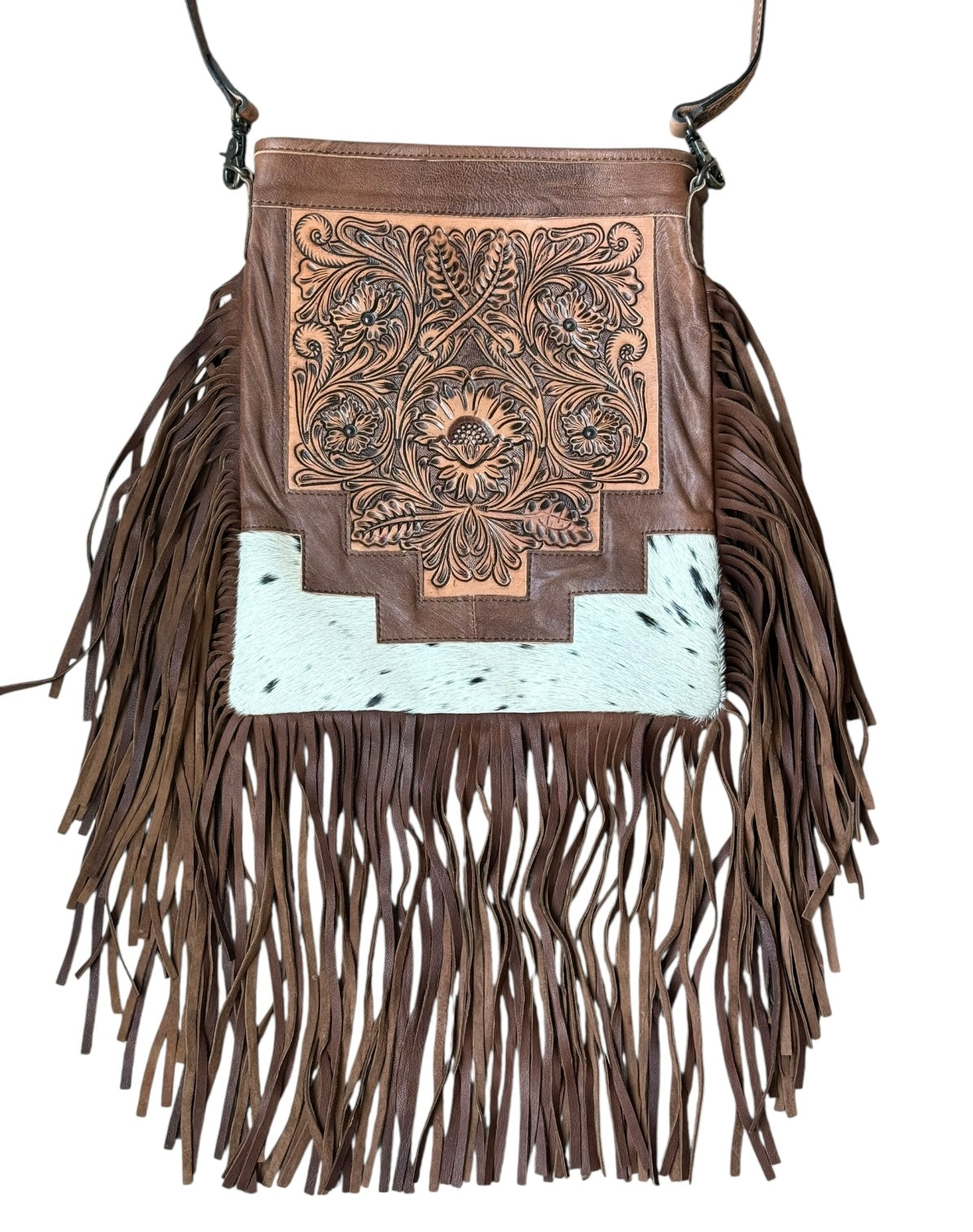 Tooled Cowhide Purse