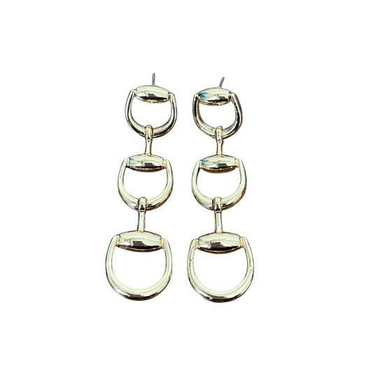 Gold Triple Snaffle Bit Earrings