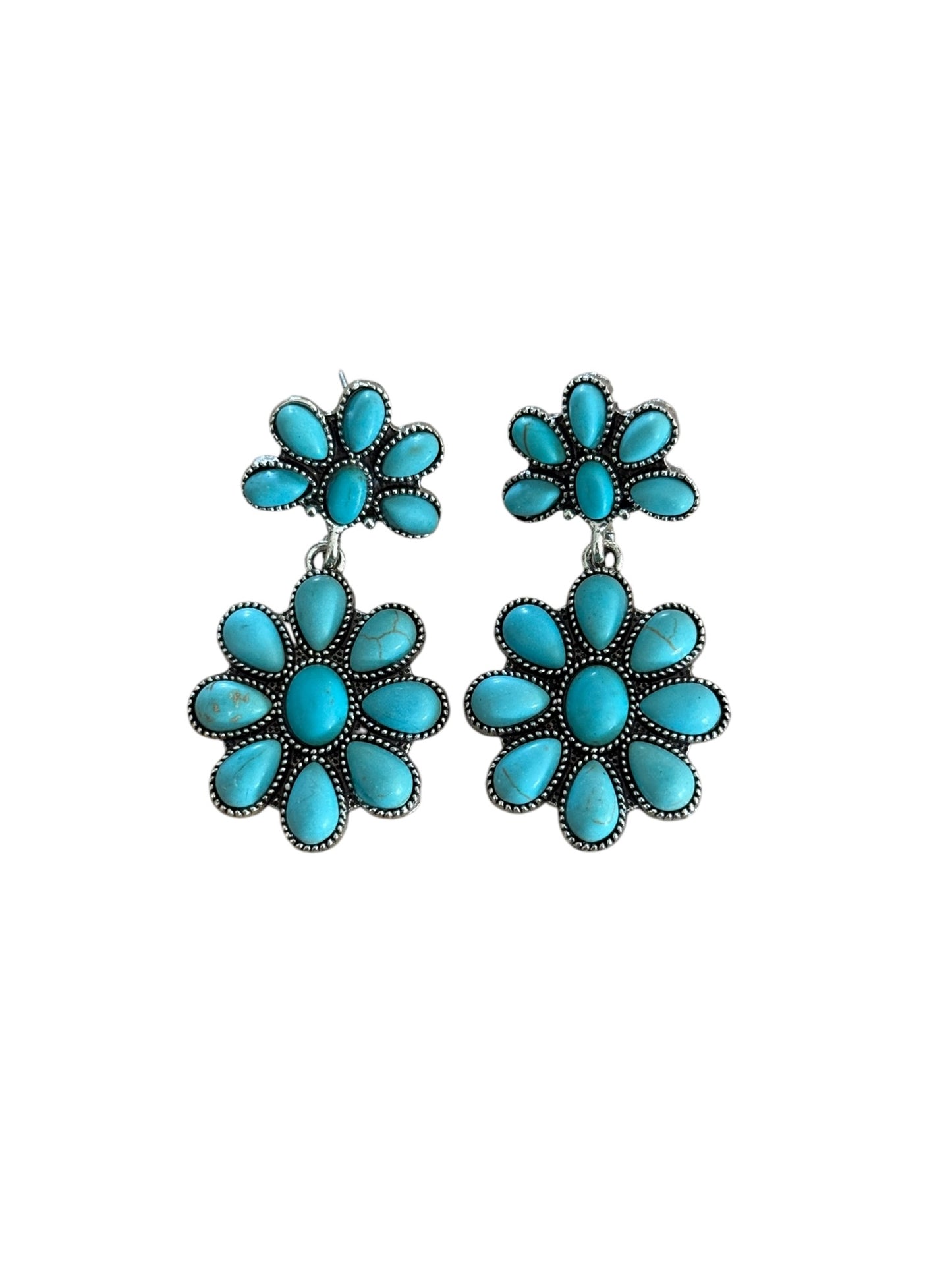 Turquoise Cluster Dangle Earrings