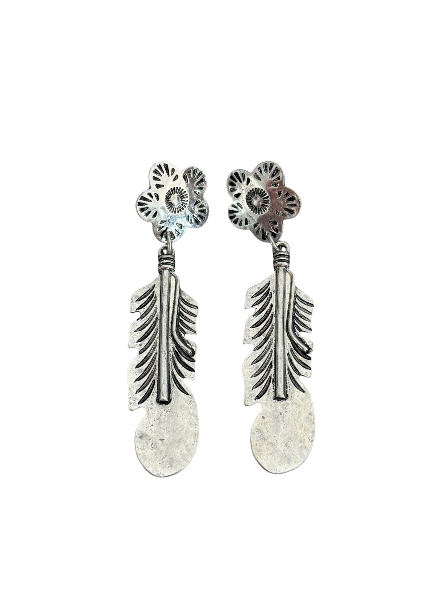 Feather Concho Earrings