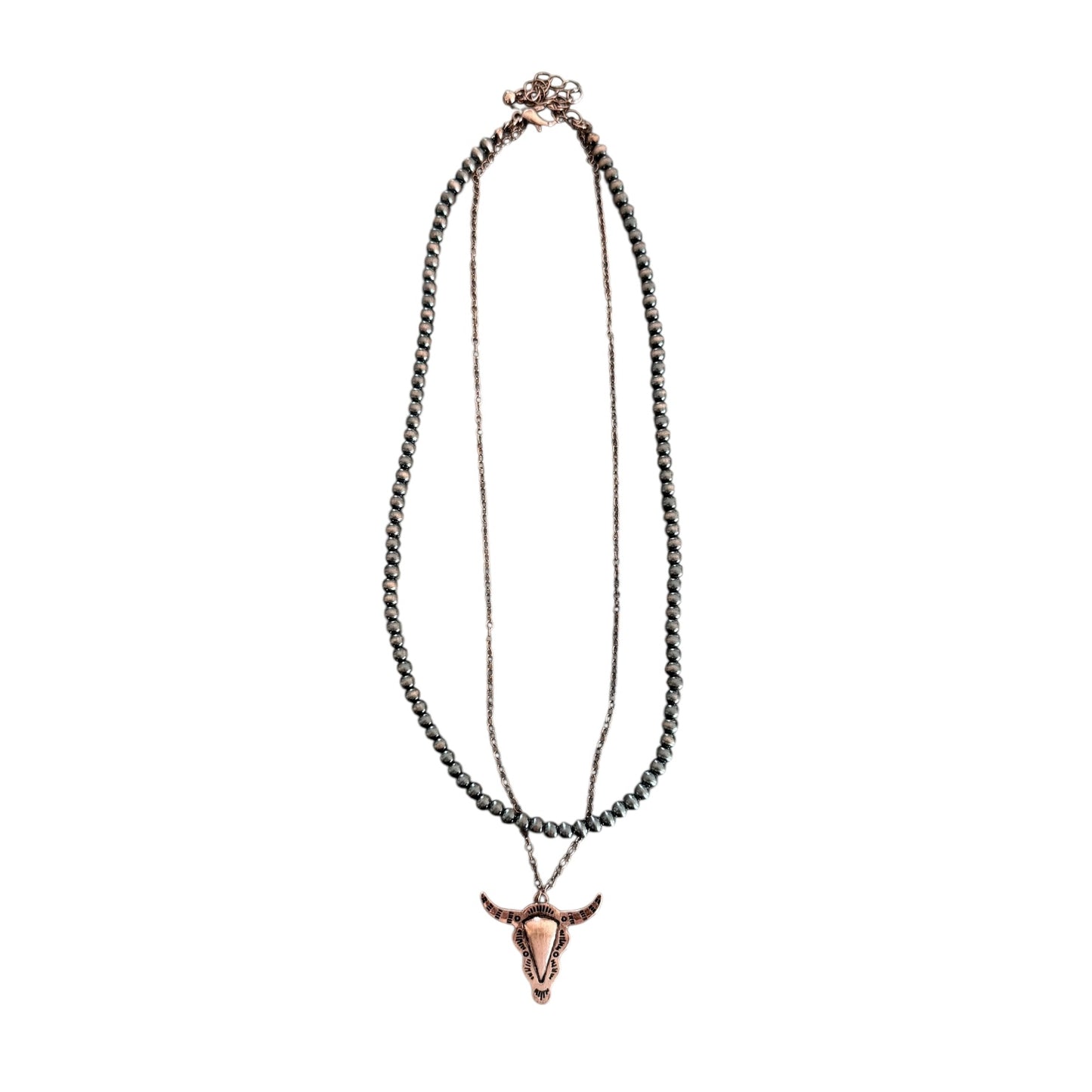 Copper Navajo Pearl Longhorn Necklace