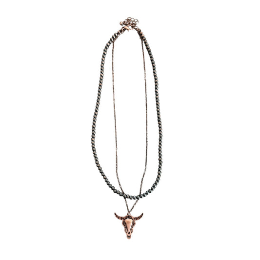 Copper Navajo Pearl Longhorn Necklace