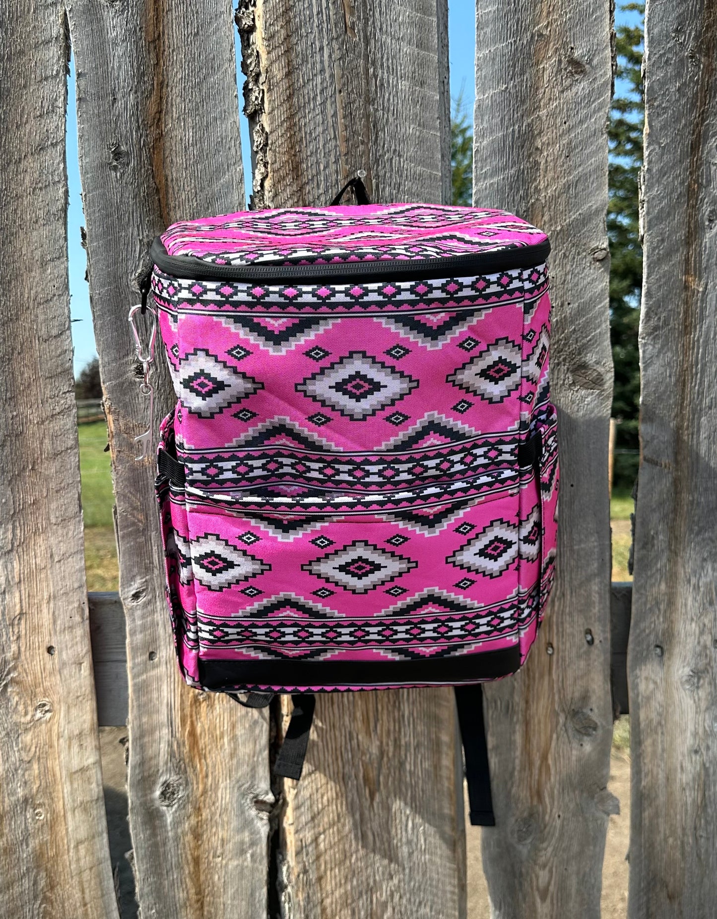 Pink Aztec Cooler Backpack