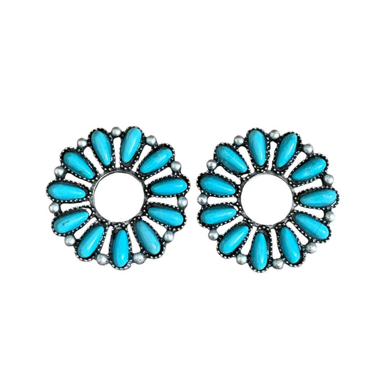 Turquoise Circle Earrings