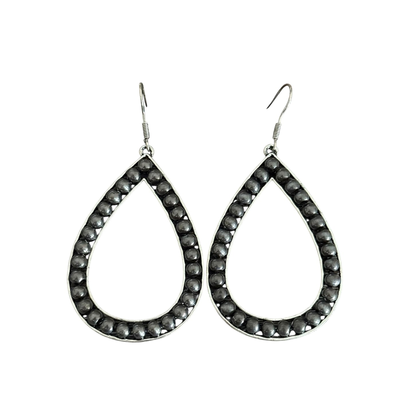 Gunmetal Teardrop Navajo Pearl Earrings
