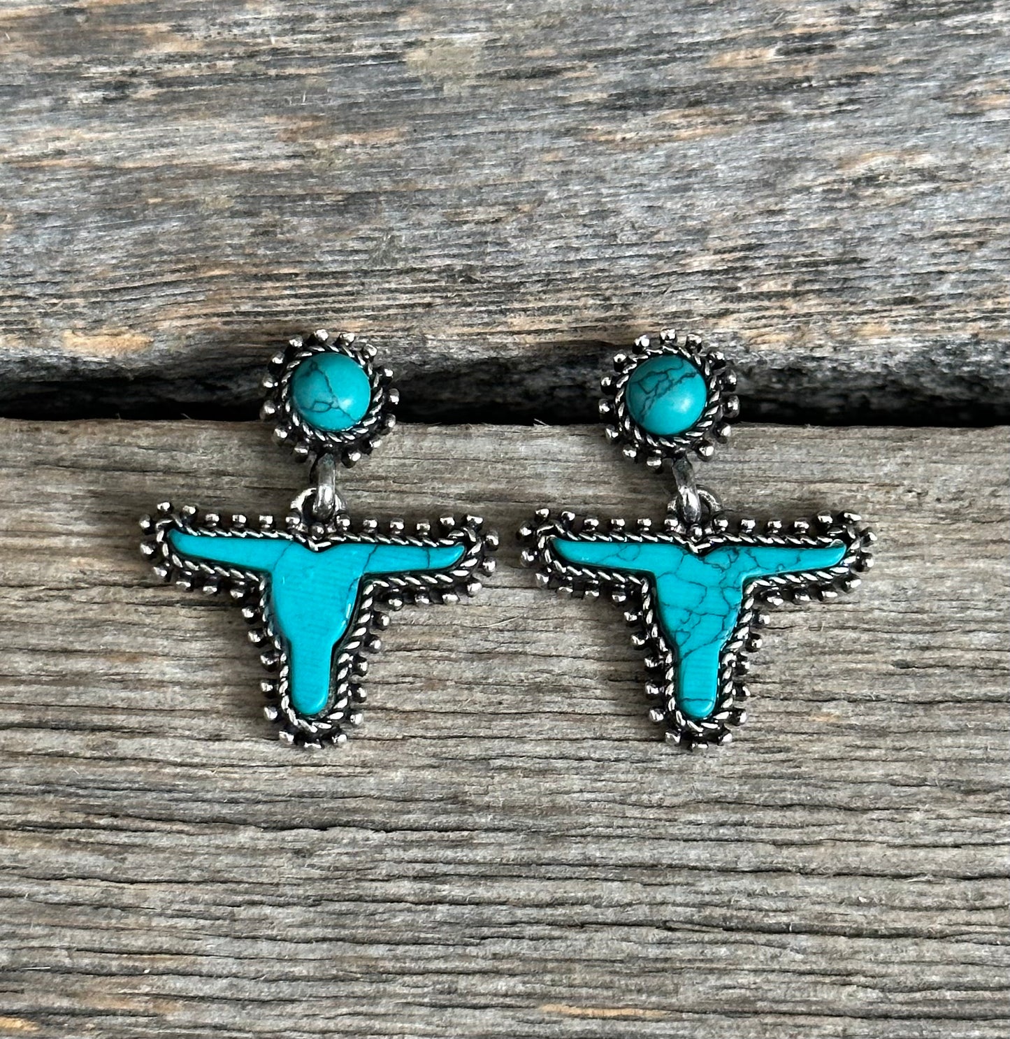Turquoise Longhorn Earrings