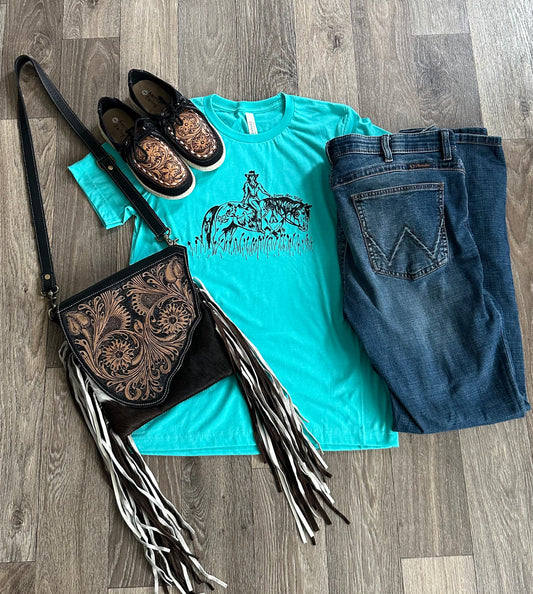 Turquoise Canadian Cowgirl T-Shirt