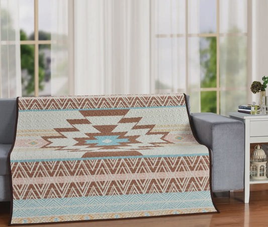 Turquoise Aztec Throw Blanket