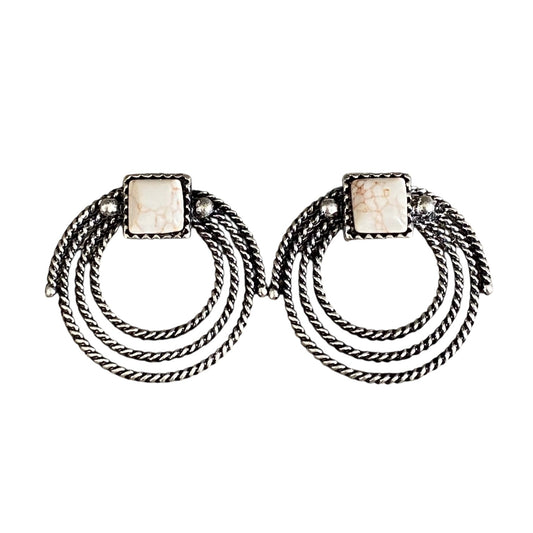 Natural Stone Rope Earrings