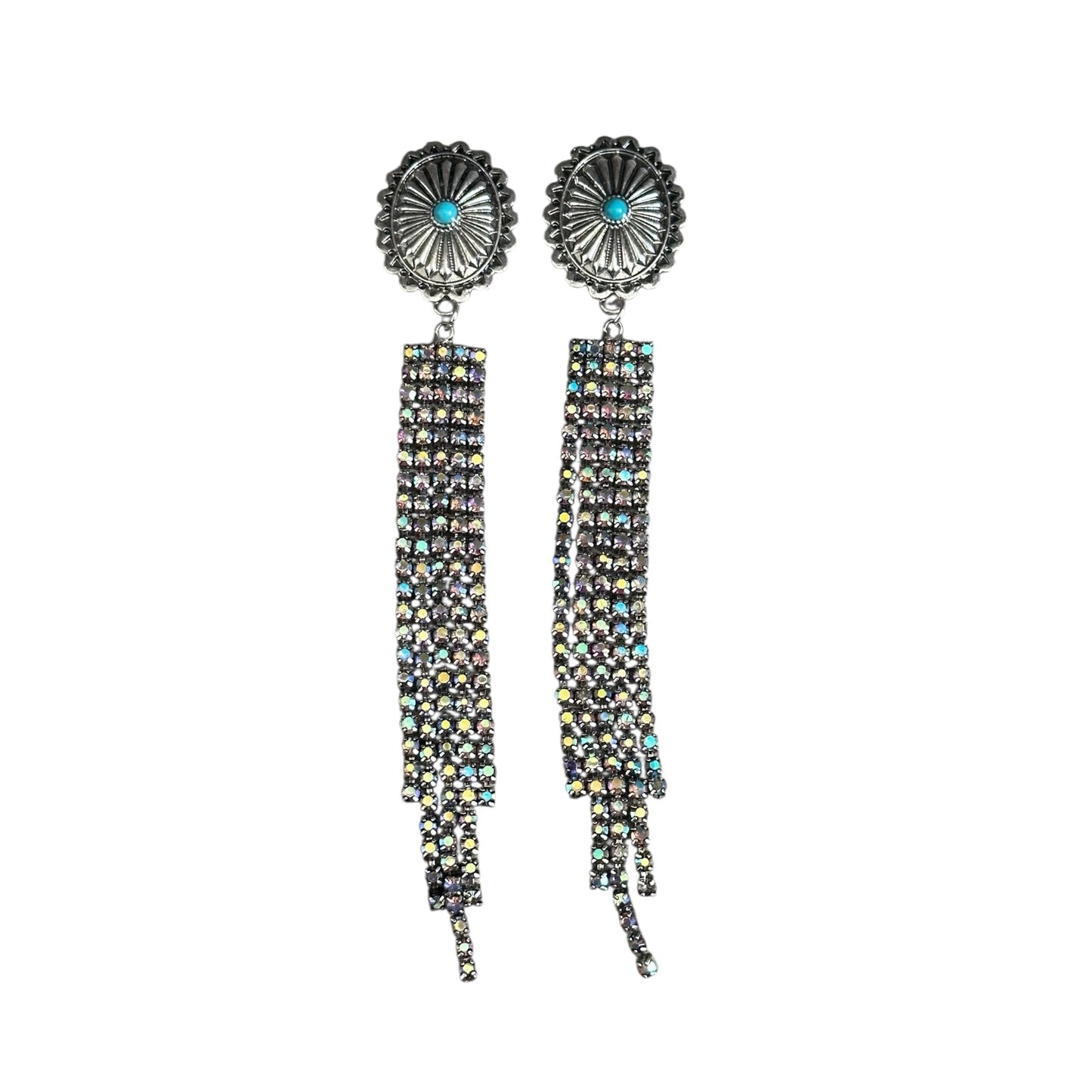 Concho Sparkle Fringe Earrings