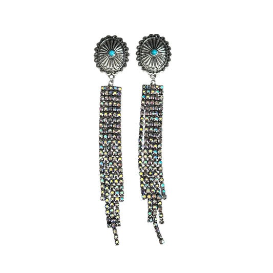 Concho Sparkle Fringe Earrings