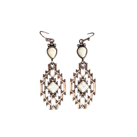 Copper Aztec Earrings
