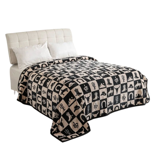 Western Checkerboard King Blanket