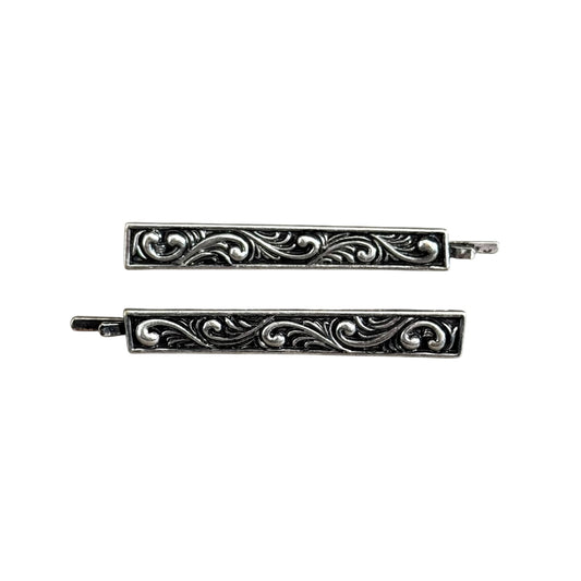 Tooled Silver Hair Pins